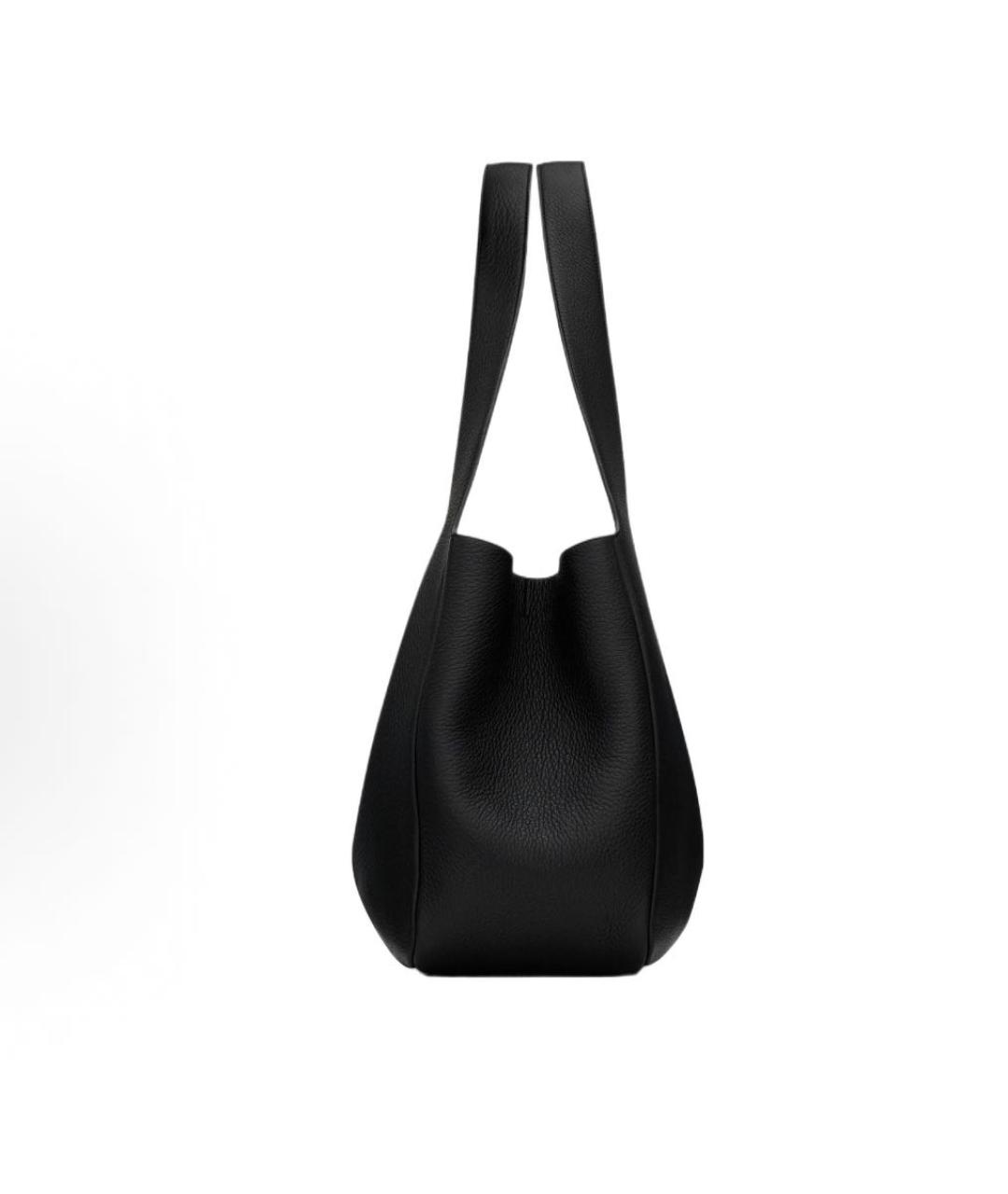 SAINT LAURENT Черная кожаная сумка тоут, фото 3