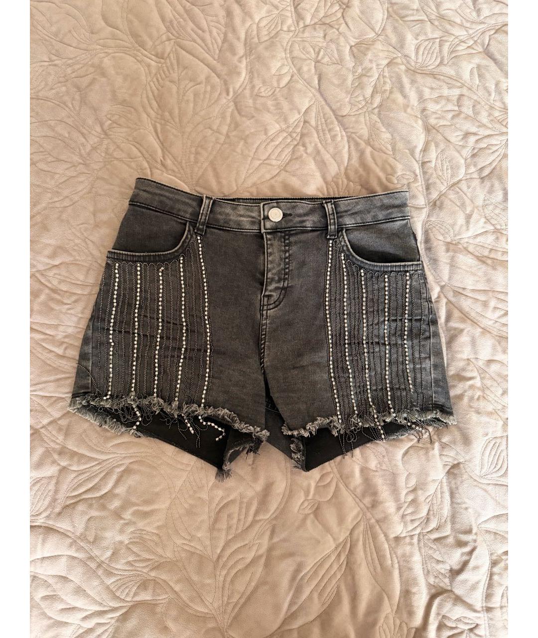 PINKO Антрацитовые деним шорты, фото 4