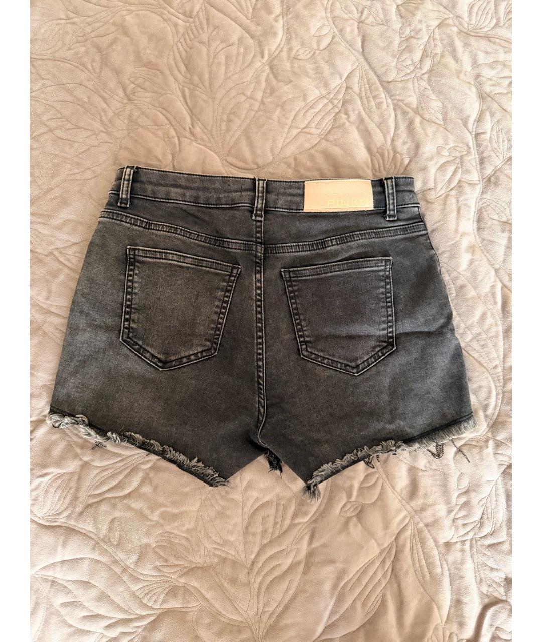 PINKO Антрацитовые деним шорты, фото 2