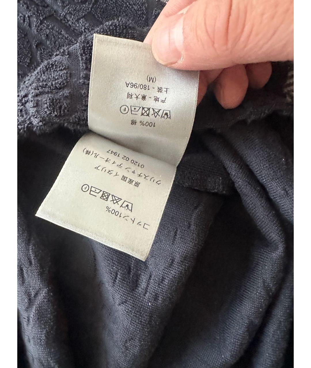 CHRISTIAN DIOR Темно-синяя хлопковая футболка, фото 3