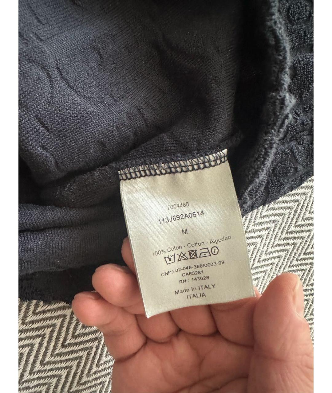 CHRISTIAN DIOR Темно-синяя хлопковая футболка, фото 2