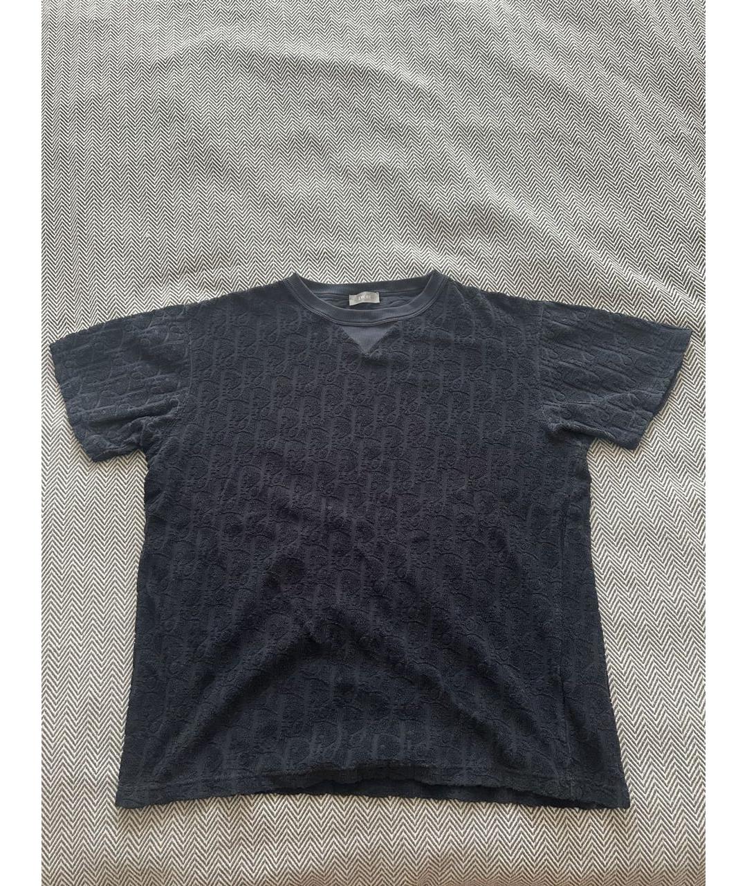 CHRISTIAN DIOR Темно-синяя хлопковая футболка, фото 5