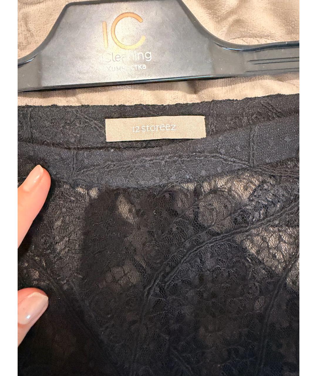 12 STOREEZ Черные кружевные прямые брюки, фото 2