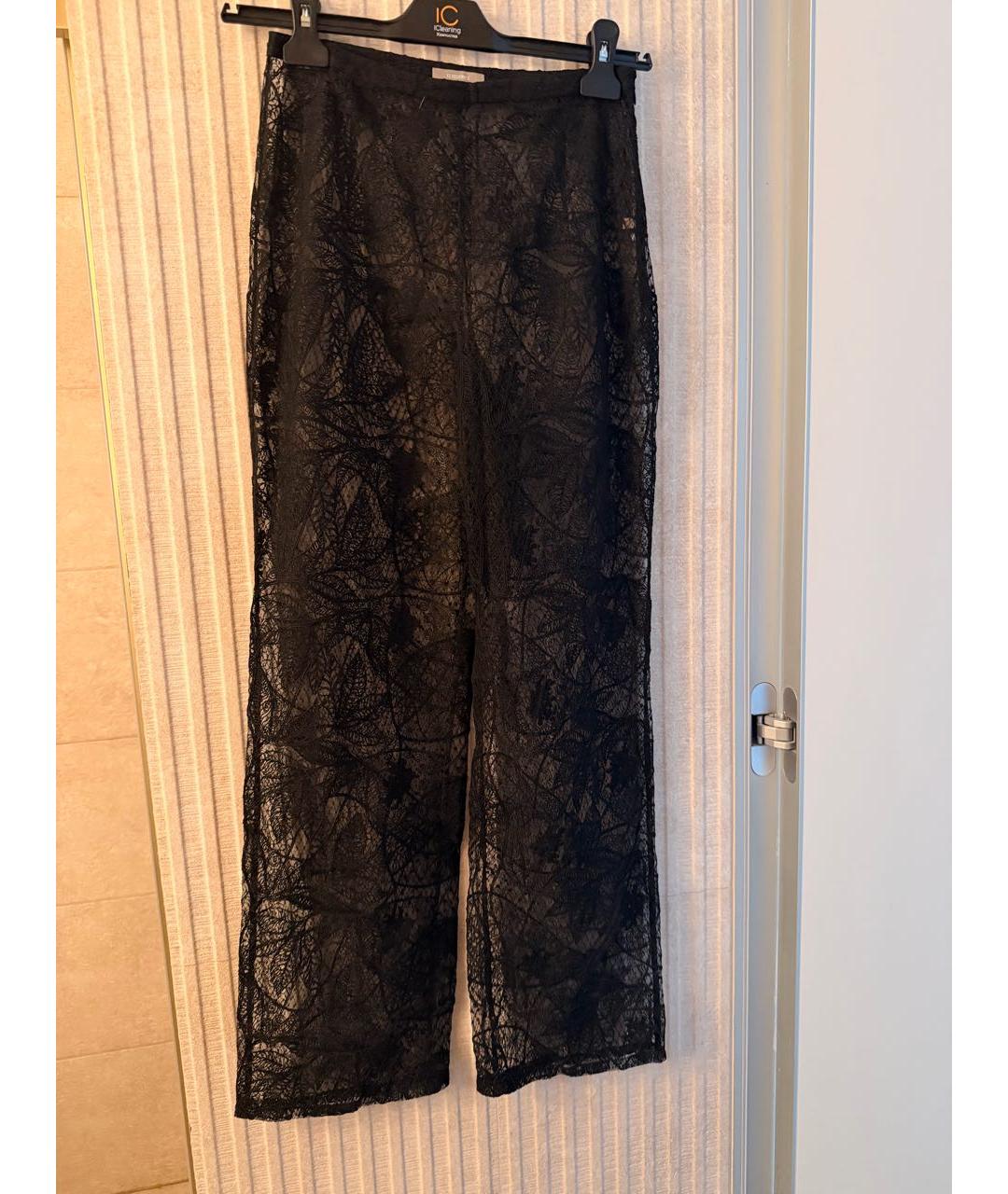 12 STOREEZ Черные кружевные прямые брюки, фото 3