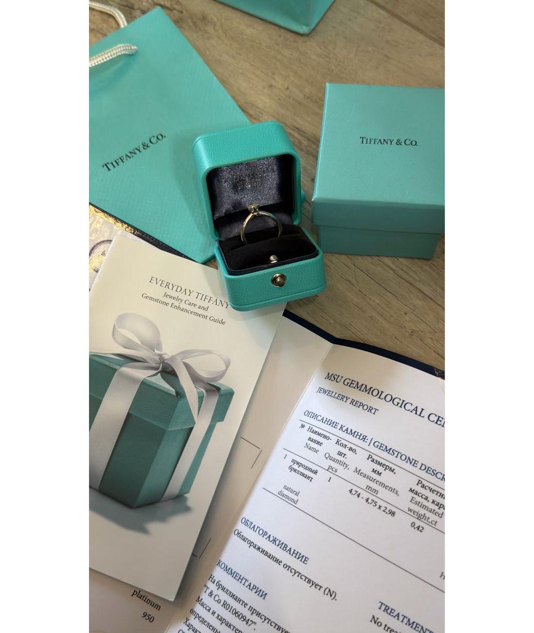 TIFFANY&CO Серебряное платиновое кольцо, фото 3