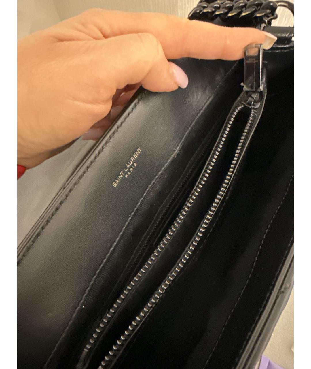 SAINT LAURENT Черная кожаная сумка через плечо, фото 6