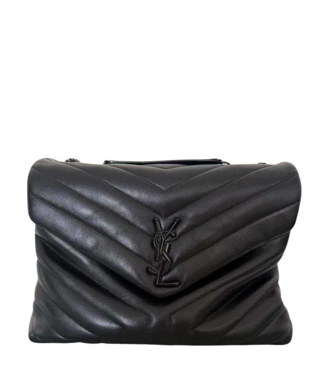 SAINT LAURENT Черная кожаная сумка через плечо, фото 1