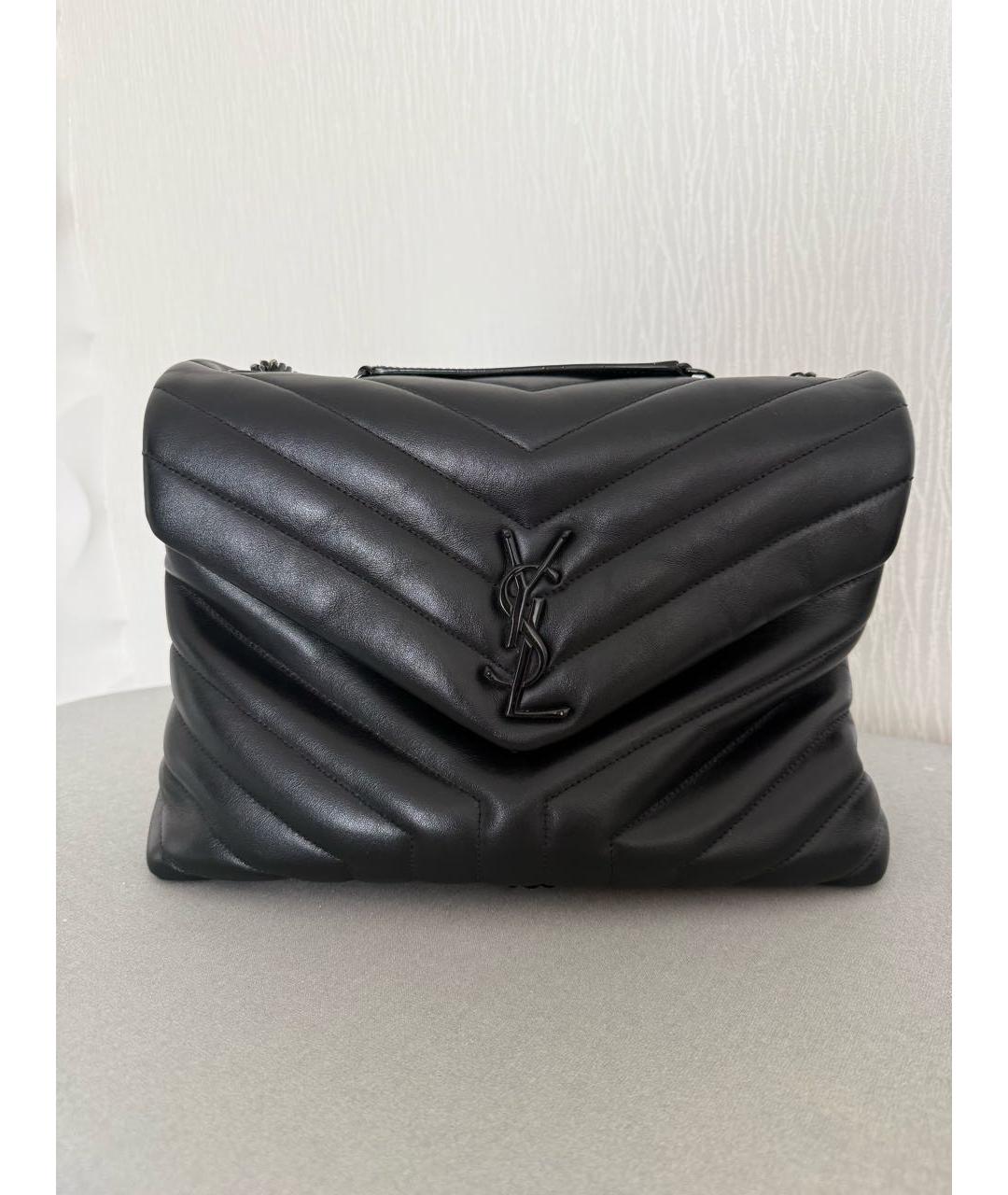 SAINT LAURENT Черная кожаная сумка через плечо, фото 9