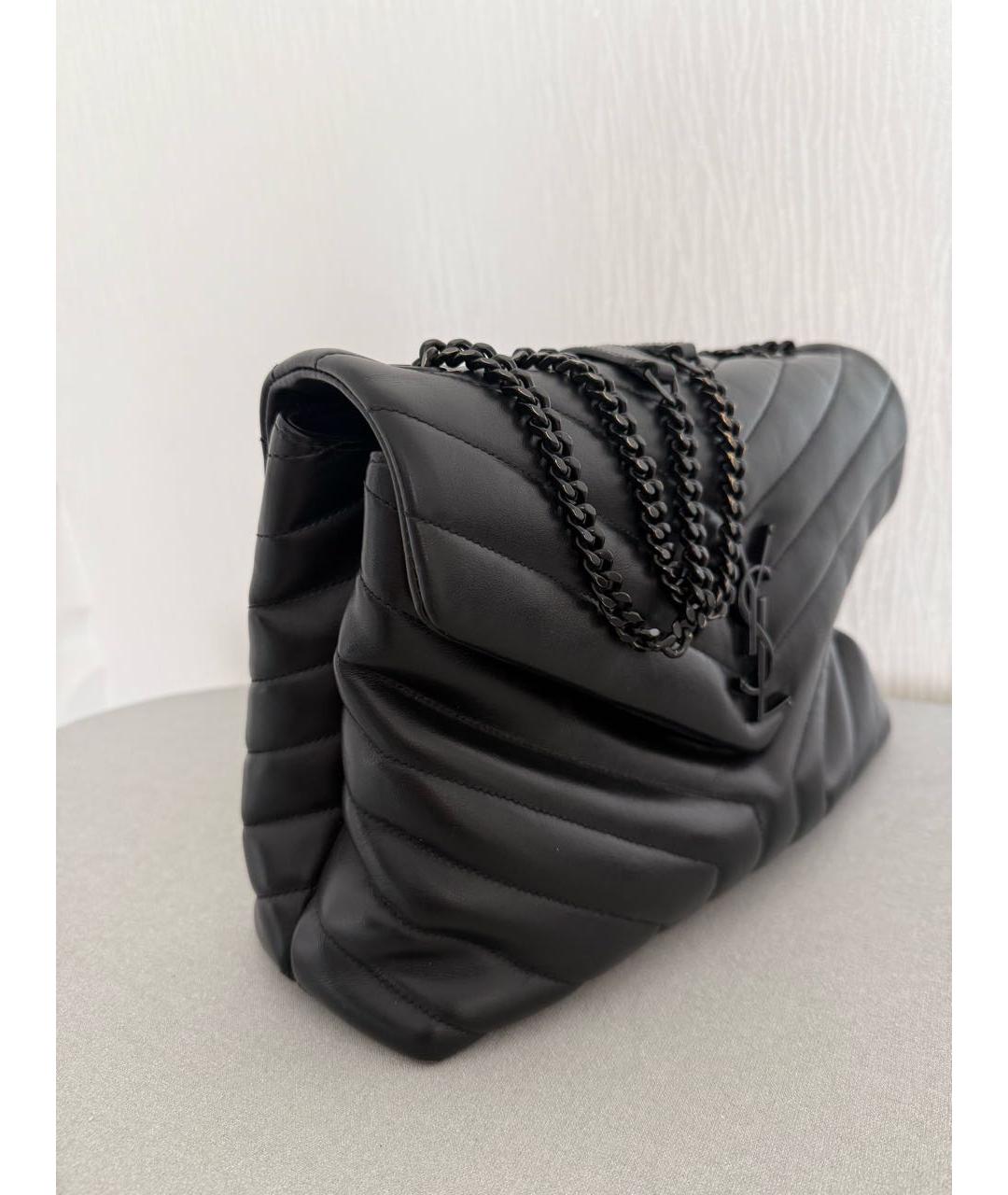 SAINT LAURENT Черная кожаная сумка через плечо, фото 2