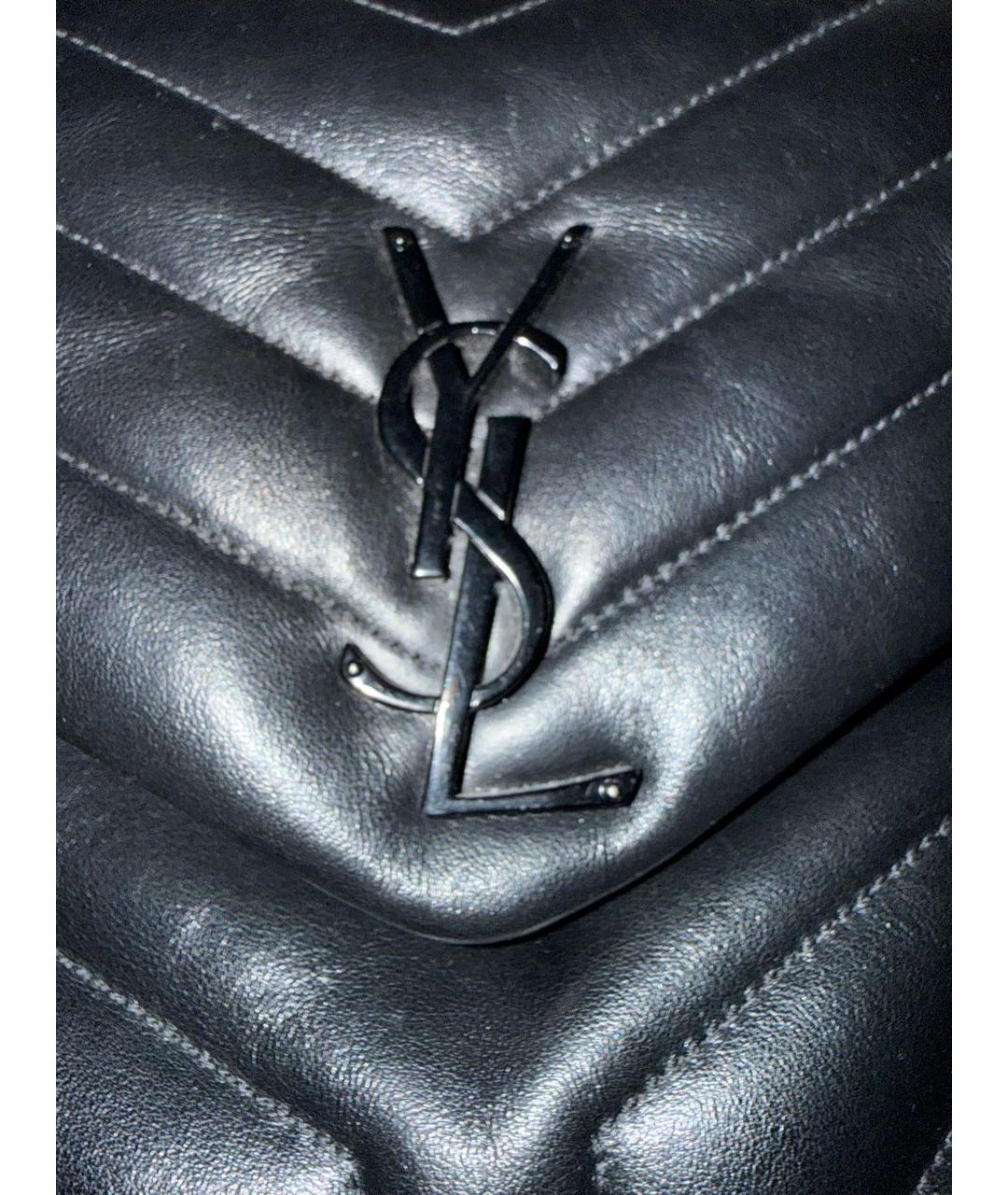 SAINT LAURENT Черная кожаная сумка через плечо, фото 5