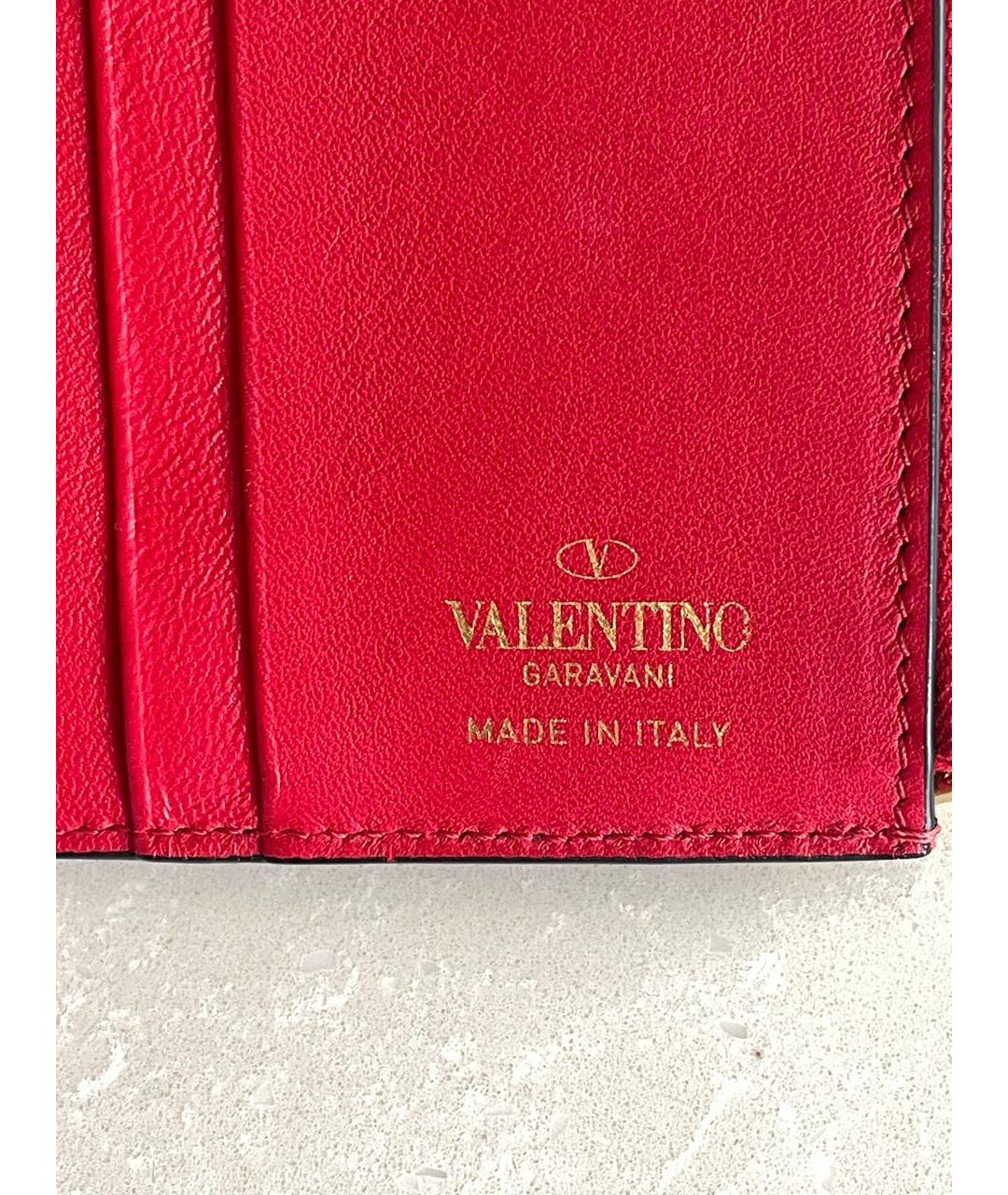 VALENTINO Черный кожаный кошелек, фото 5