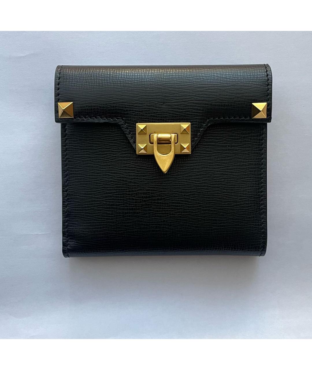 VALENTINO Черный кожаный кошелек, фото 8