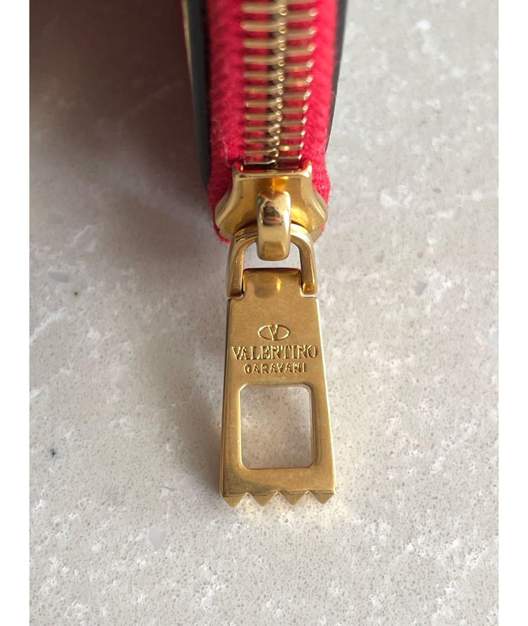 VALENTINO Черный кожаный кошелек, фото 6