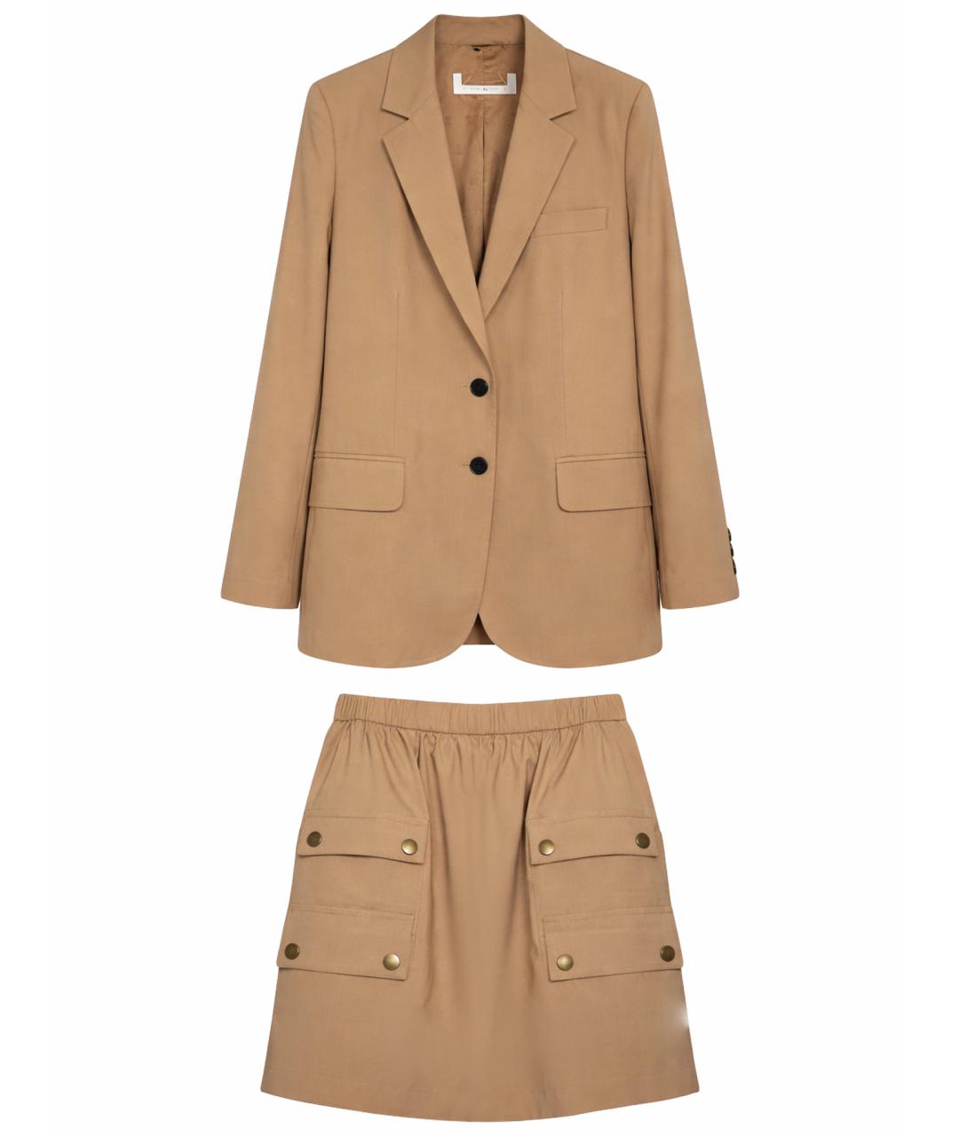 MAX MARA Бежевый шерстяной костюм с юбками, фото 10