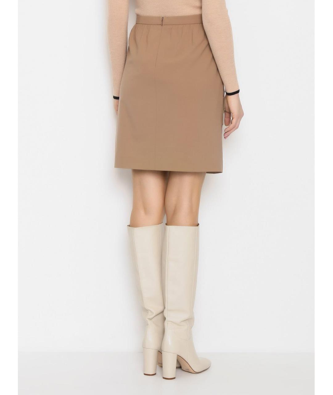 MAX MARA Бежевый шерстяной костюм с юбками, фото 5