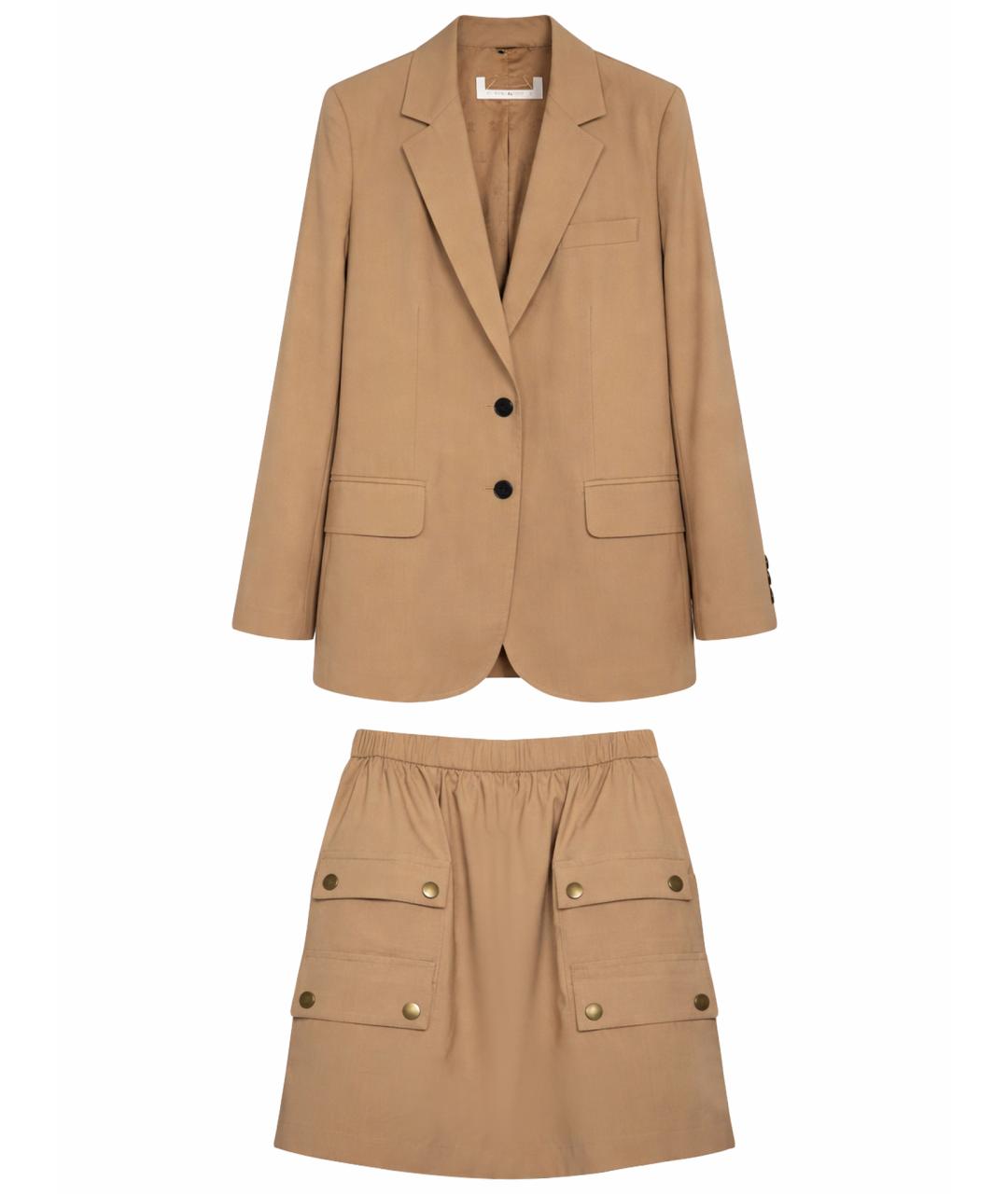 MAX MARA Бежевый шерстяной костюм с юбками, фото 1