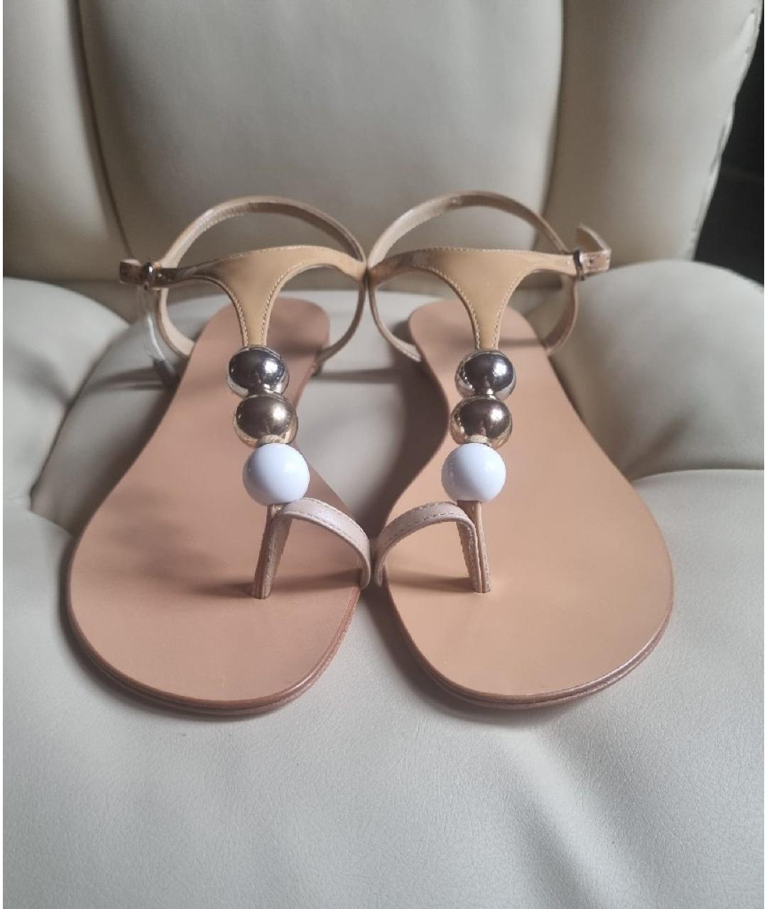 VICINI Бежевые кожаные босоножки, фото 2