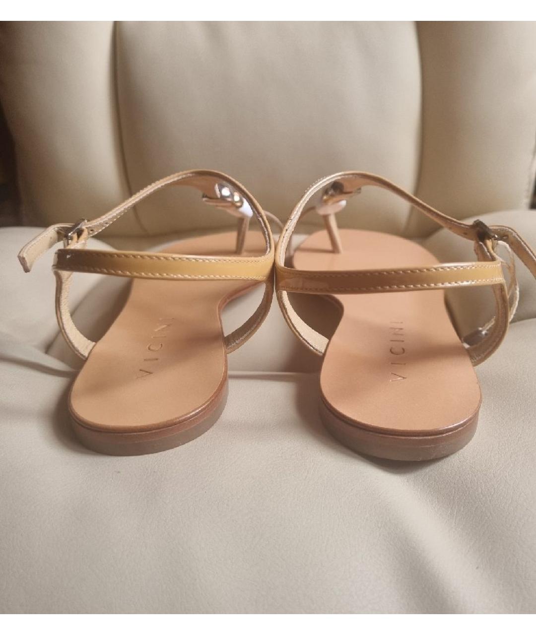 VICINI Бежевые кожаные босоножки, фото 4