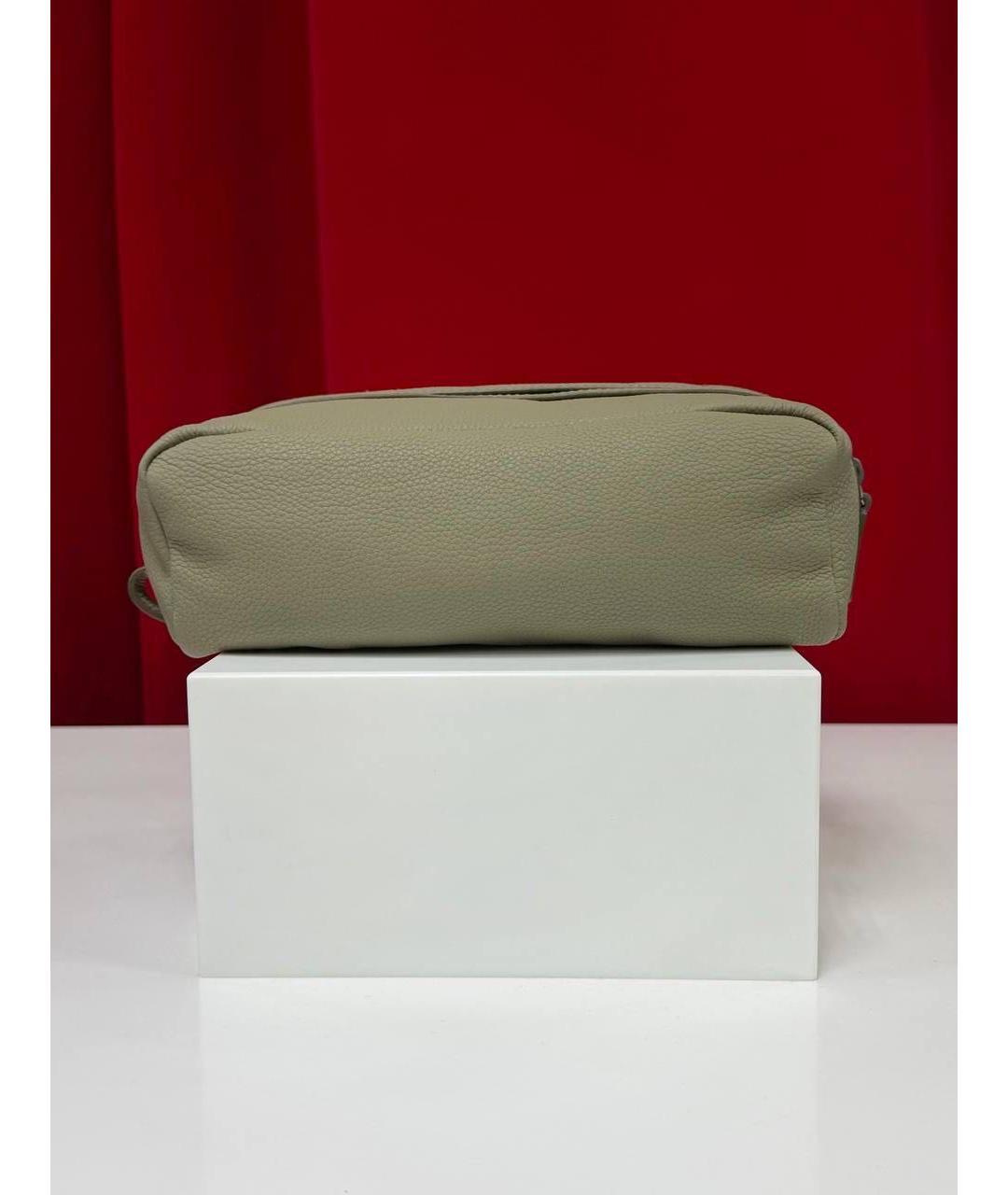 KITON Зеленая кожаная косметичка, фото 7