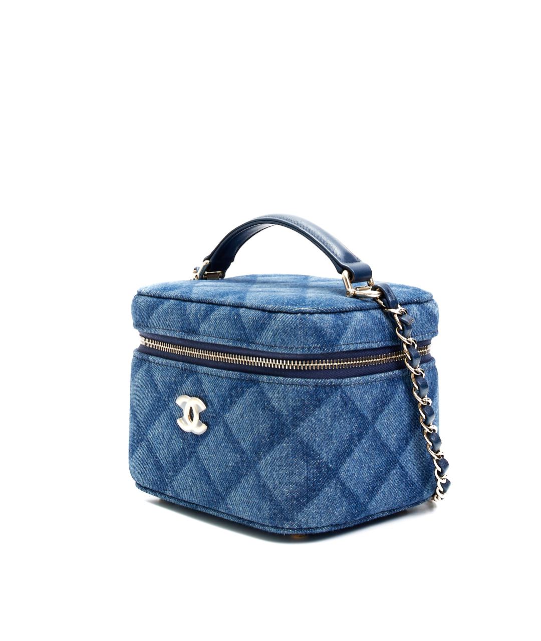 CHANEL Голубая деним сумка через плечо, фото 2