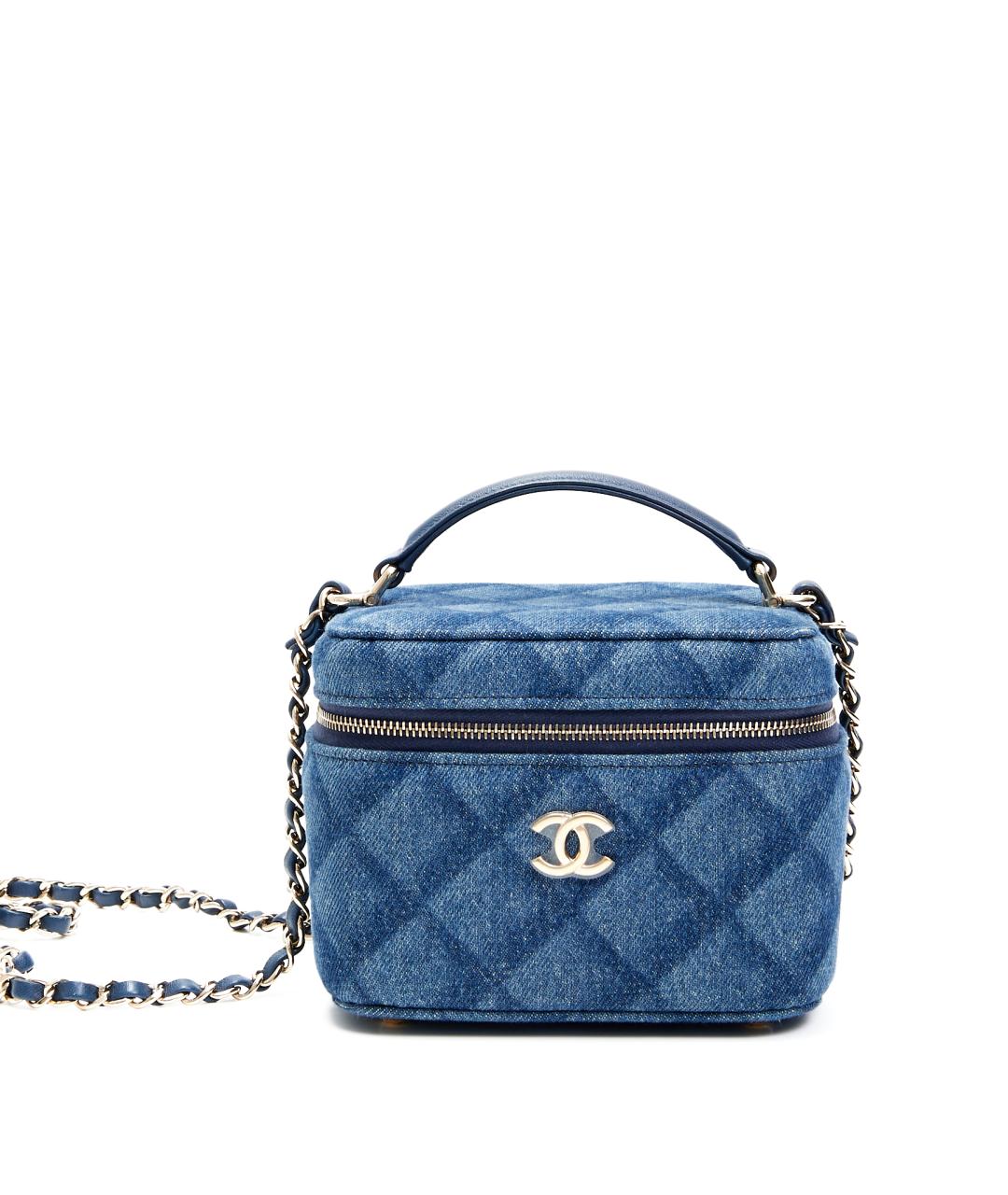 CHANEL Голубая деним сумка через плечо, фото 8
