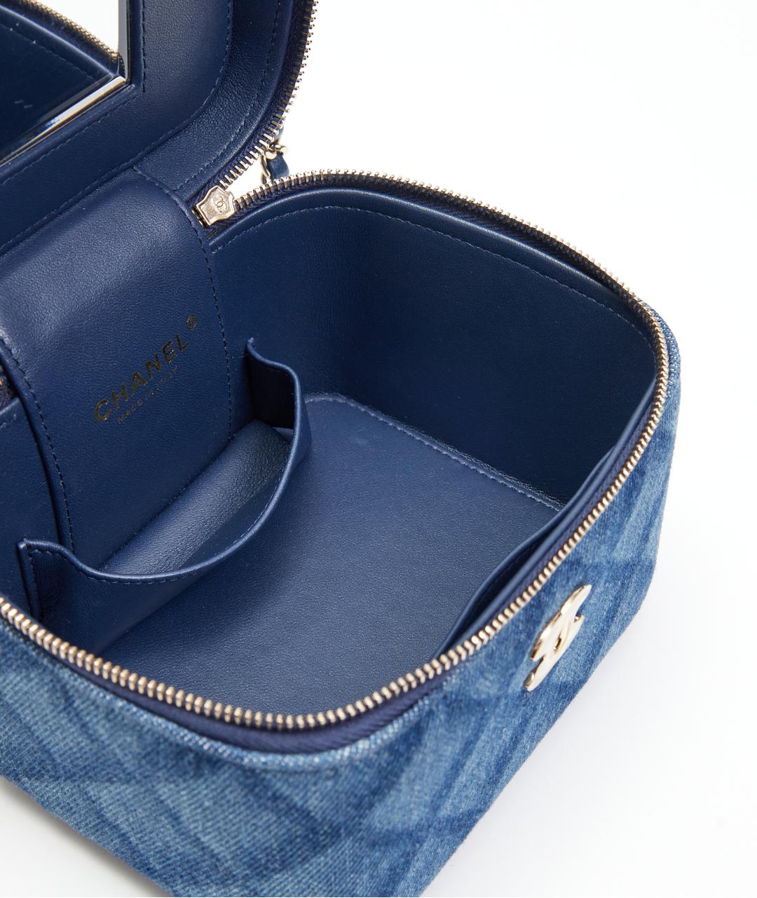 CHANEL Голубая деним сумка через плечо, фото 6