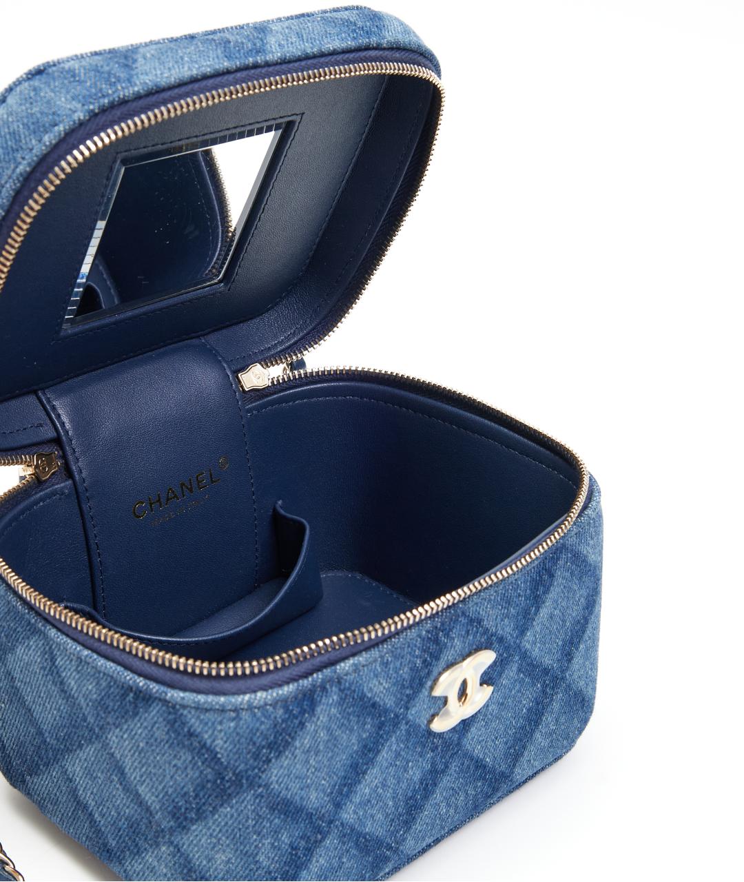CHANEL Голубая деним сумка через плечо, фото 5
