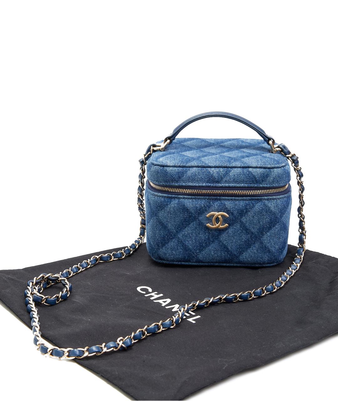 CHANEL Голубая деним сумка через плечо, фото 7