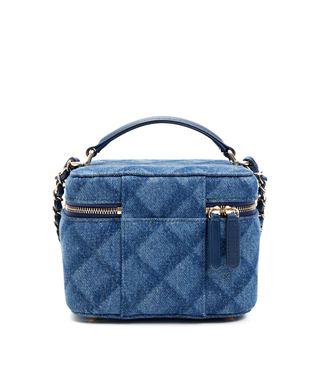 CHANEL Голубая деним сумка через плечо, фото 3