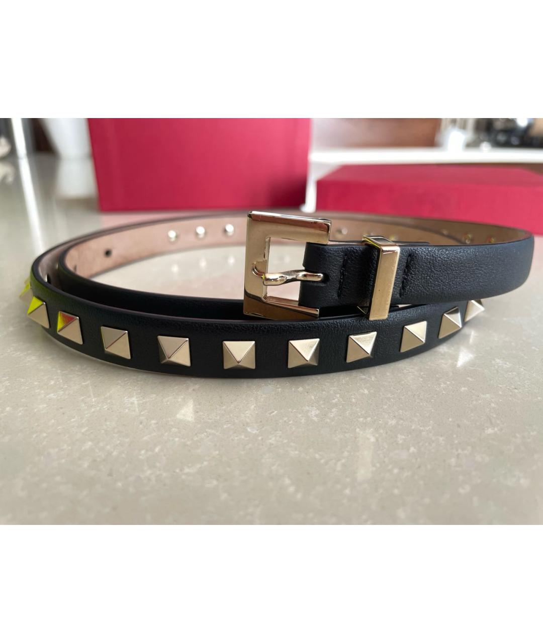 VALENTINO Черный кожаный ремень, фото 9
