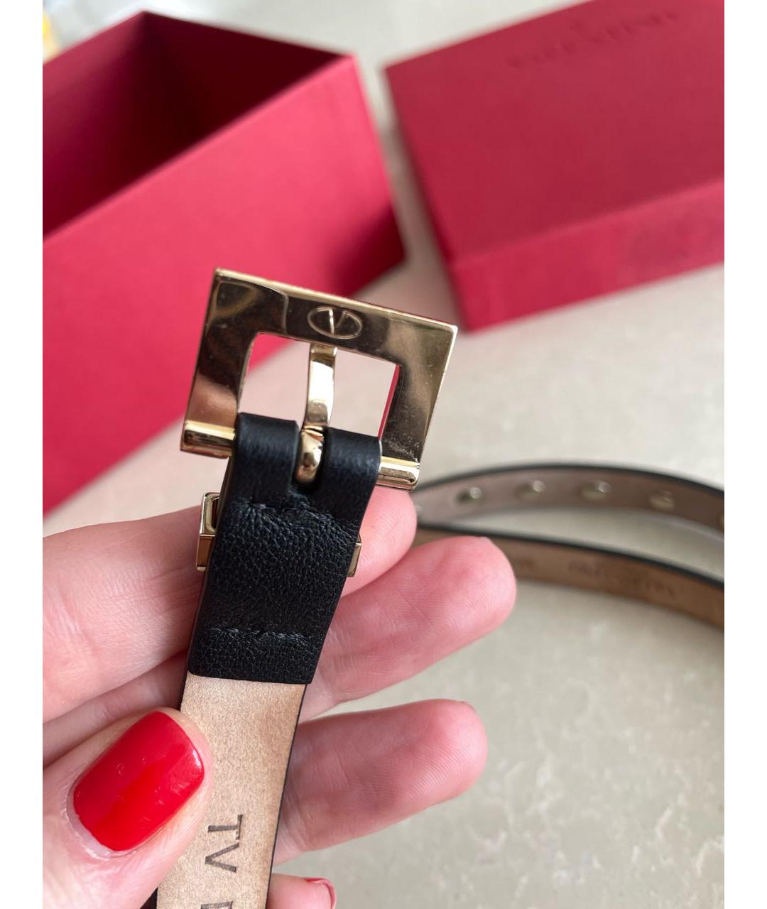 VALENTINO Черный кожаный ремень, фото 7