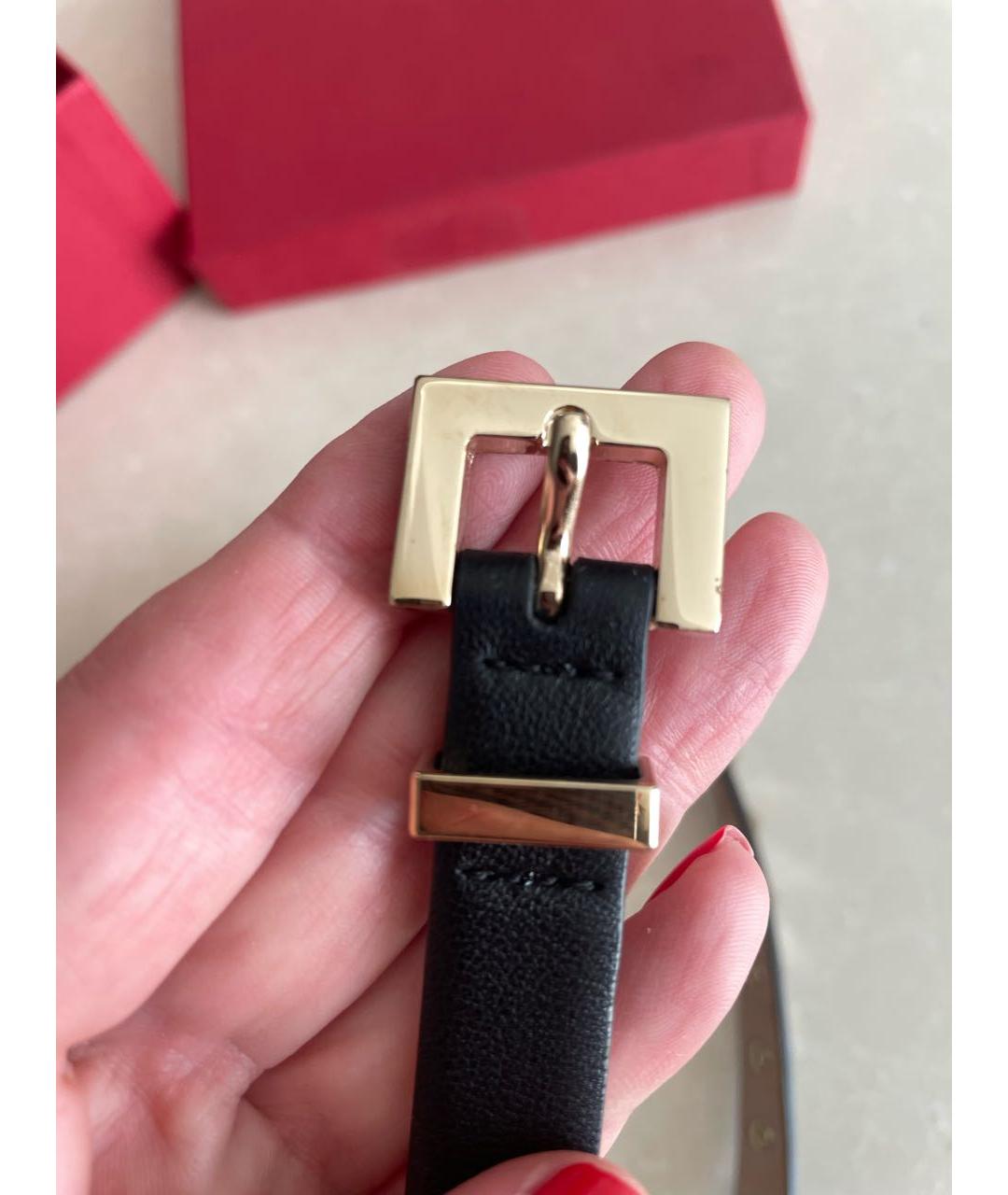 VALENTINO Черный кожаный ремень, фото 6