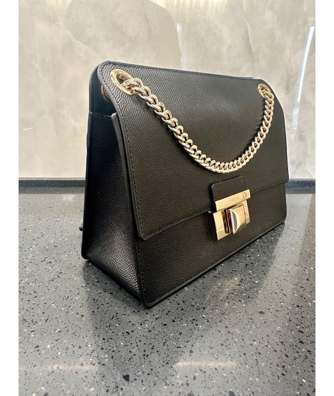 FURLA Черная кожаная сумка через плечо, фото 2