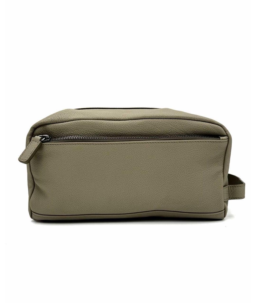 KITON Зеленая кожаная косметичка, фото 5