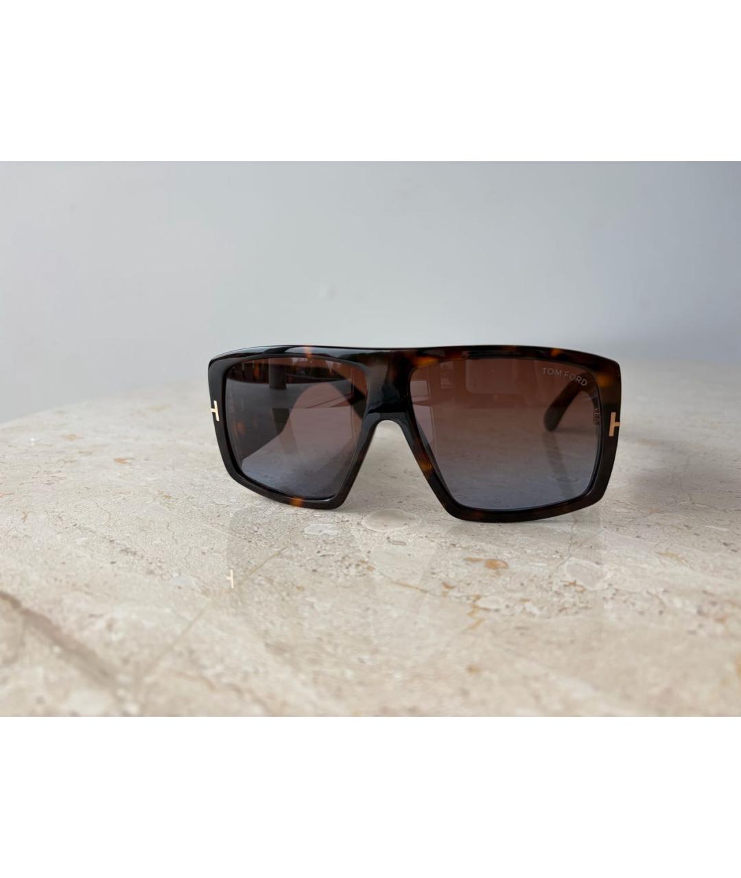 TOM FORD Коричневые пластиковые солнцезащитные очки, фото 7