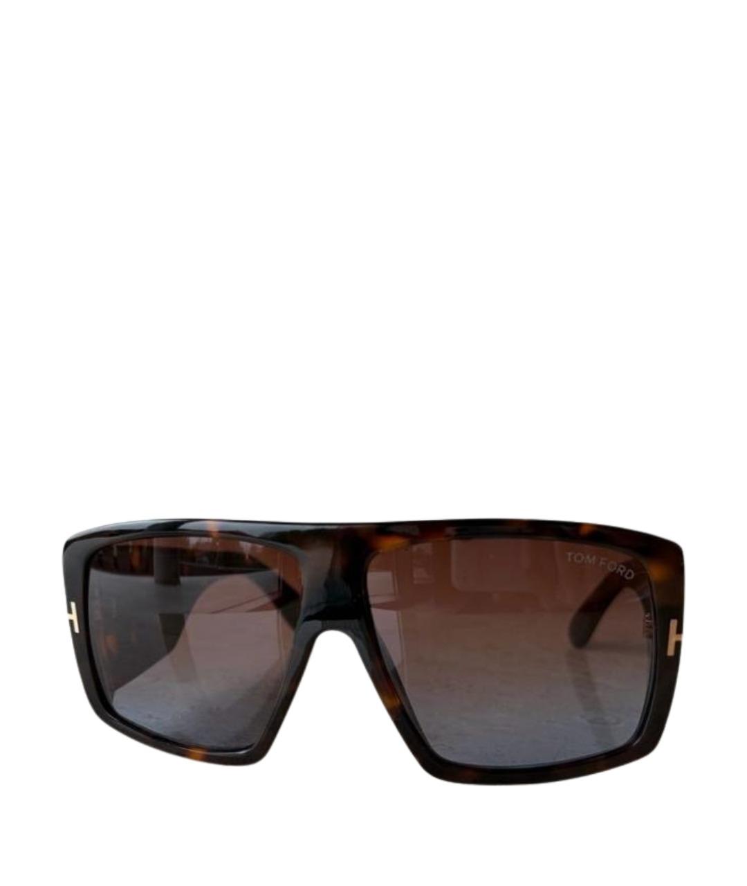 TOM FORD Коричневые пластиковые солнцезащитные очки, фото 1