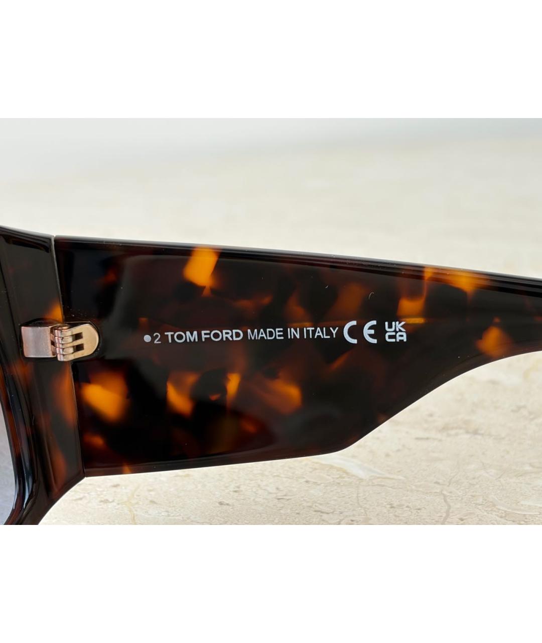 TOM FORD Коричневые пластиковые солнцезащитные очки, фото 6