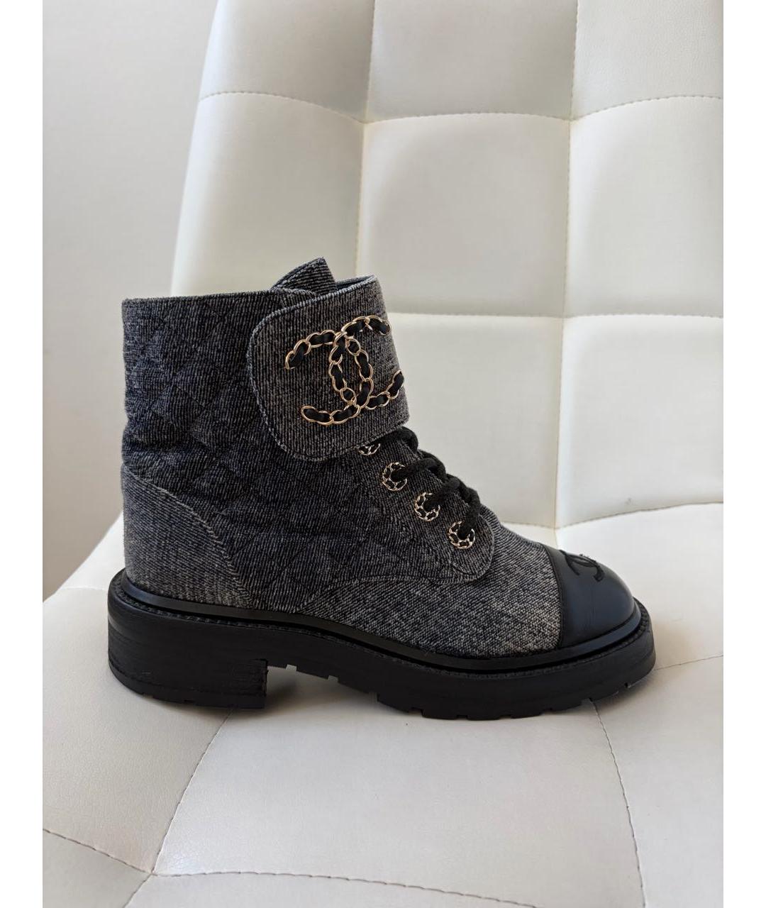 CHANEL Серые ботинки, фото 5