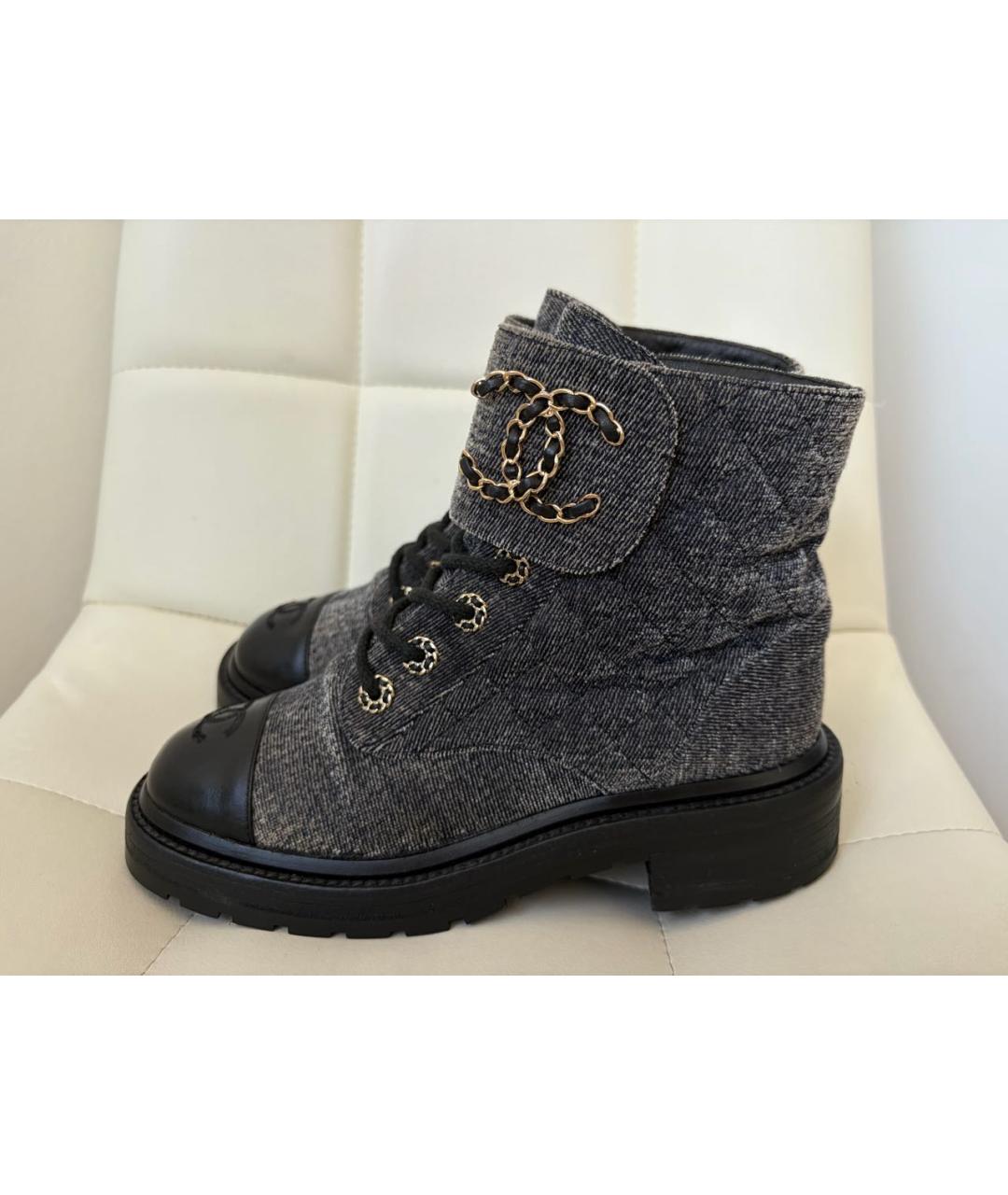 CHANEL Серые ботинки, фото 3