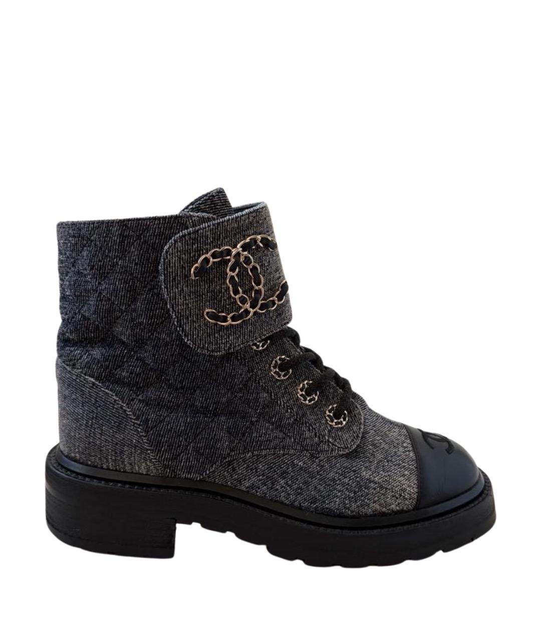 CHANEL Серые ботинки, фото 1