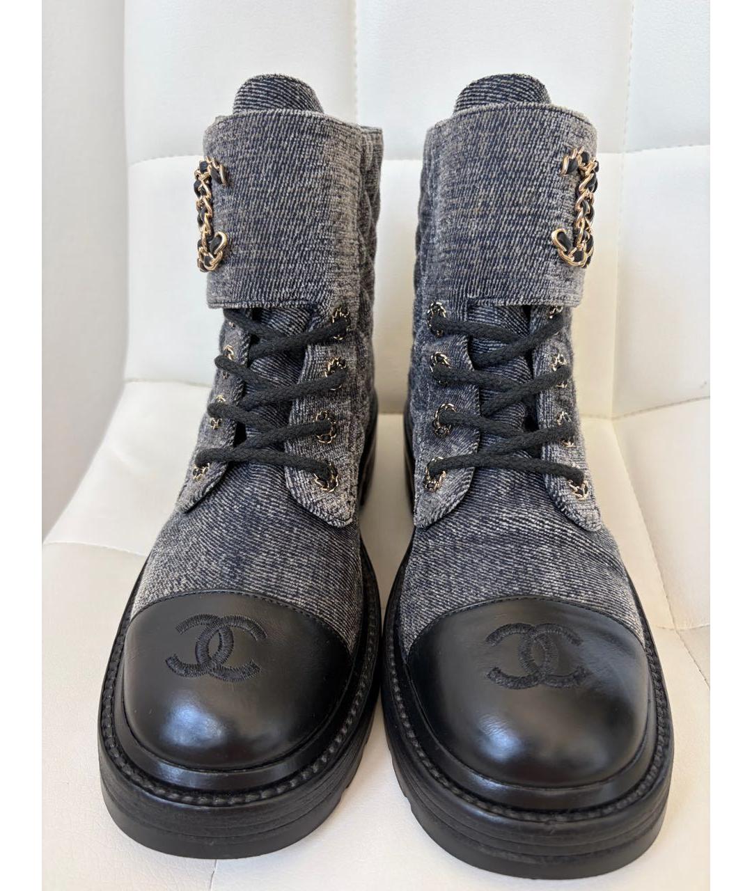 CHANEL Серые ботинки, фото 2