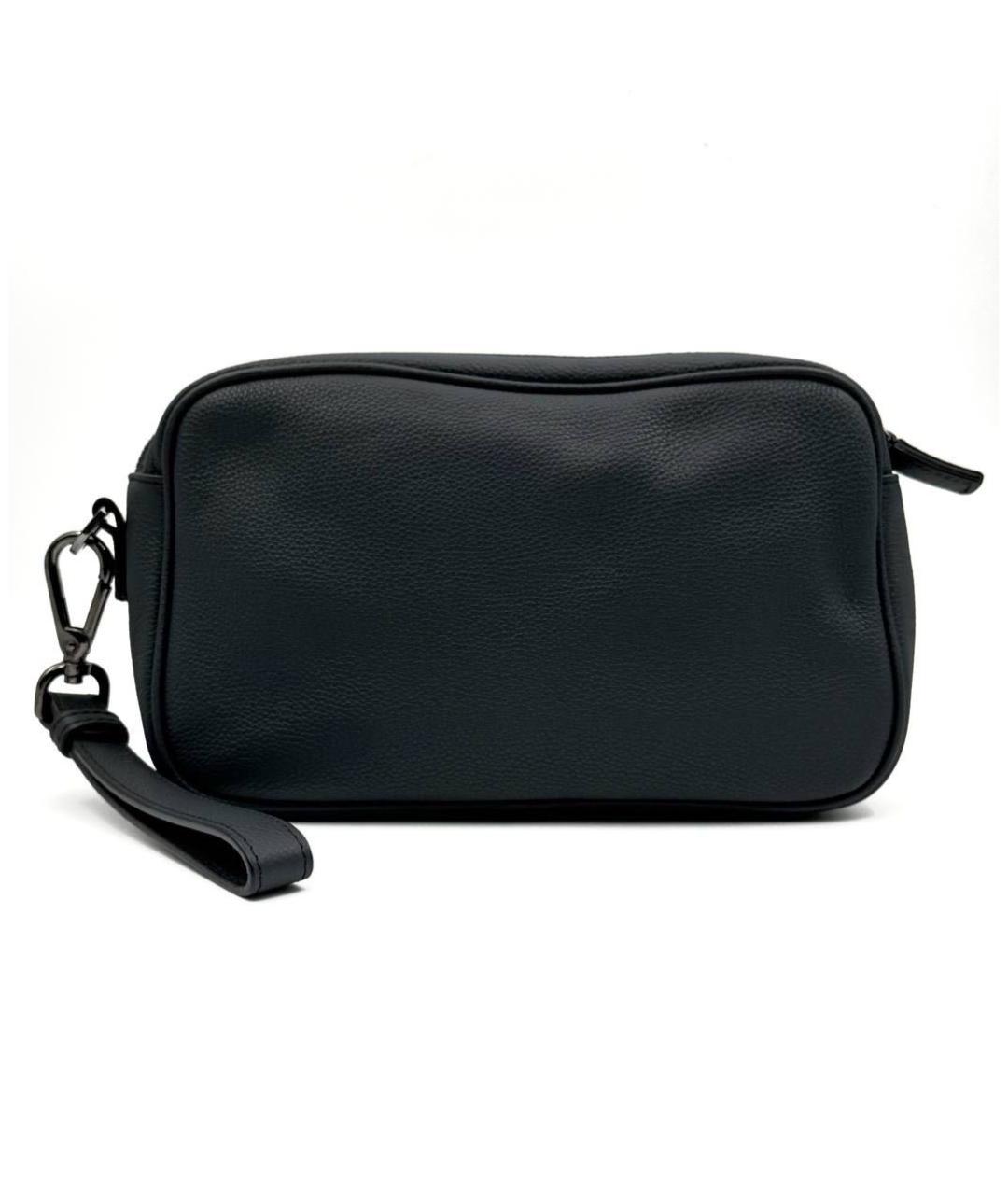 KITON Темно-синяя кожаная барсетка, фото 3