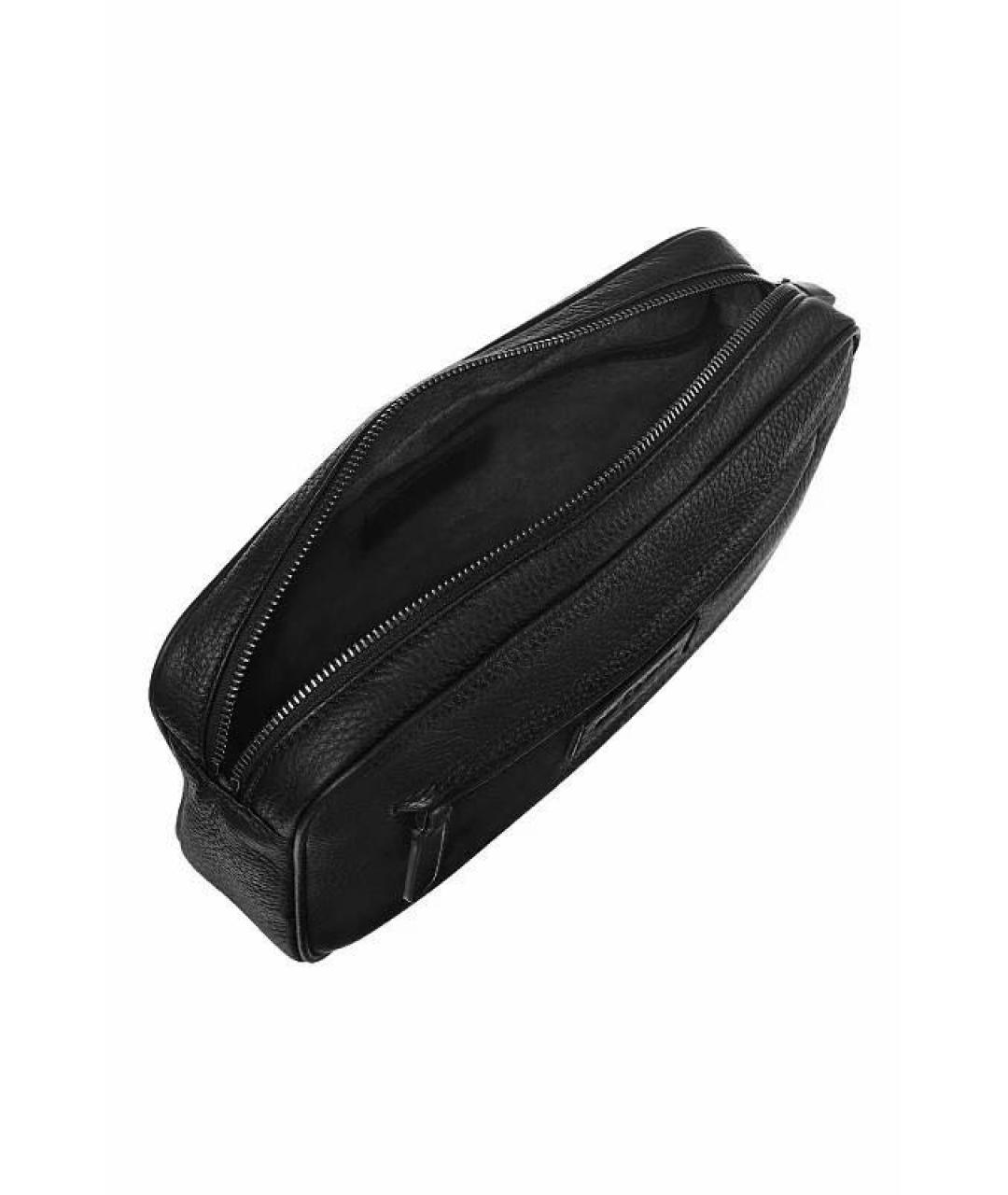 KITON Черная кожаная барсетка, фото 3