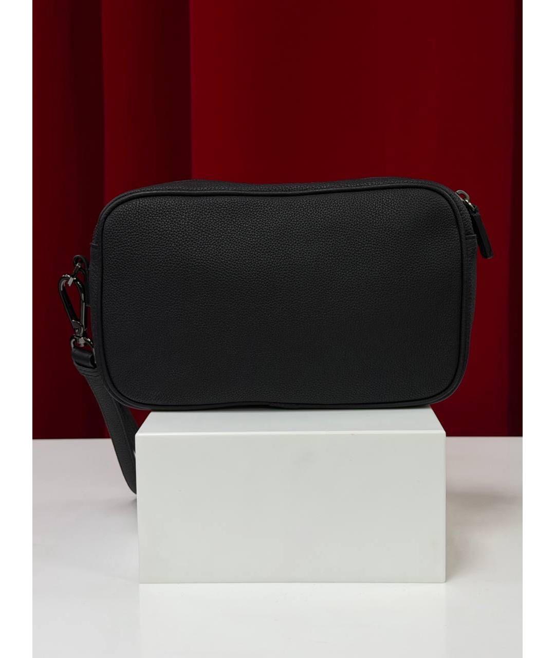 KITON Черная кожаная барсетка, фото 5