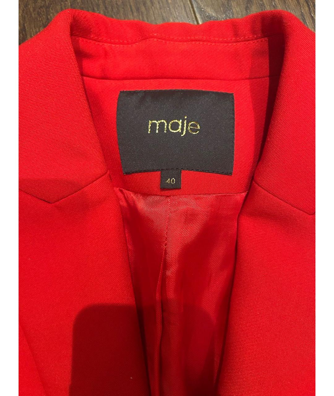 MAJE Красный вискозный жакет/пиджак, фото 5