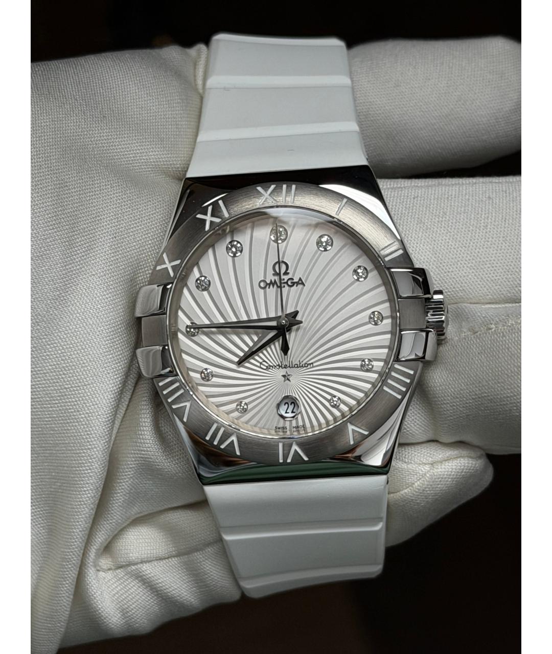 OMEGA Белые часы, фото 2