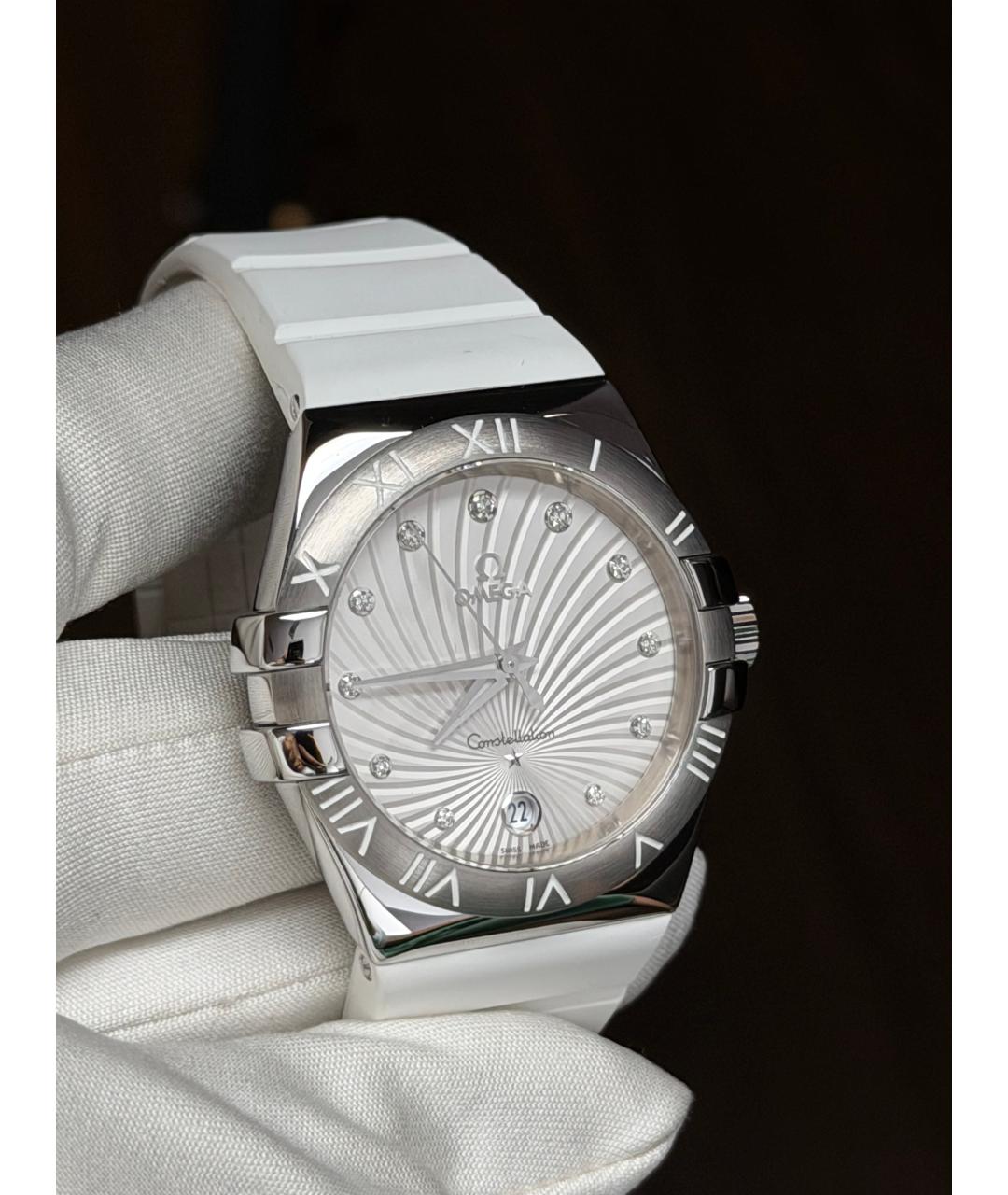 OMEGA Белые часы, фото 3