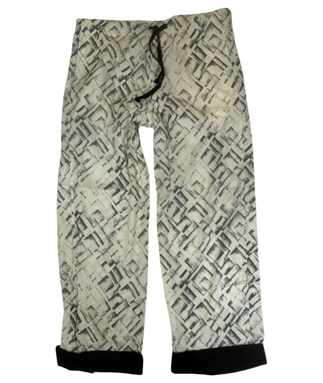 ANN DEMEULEMEESTER Белые хлопковые повседневные брюки, фото 1