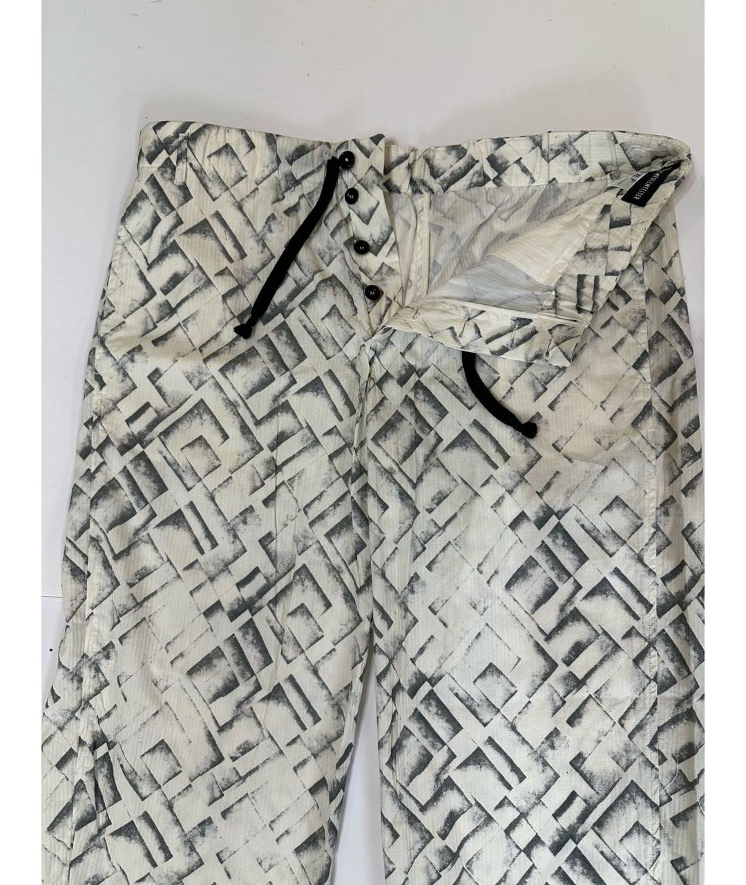 ANN DEMEULEMEESTER Белые хлопковые повседневные брюки, фото 5