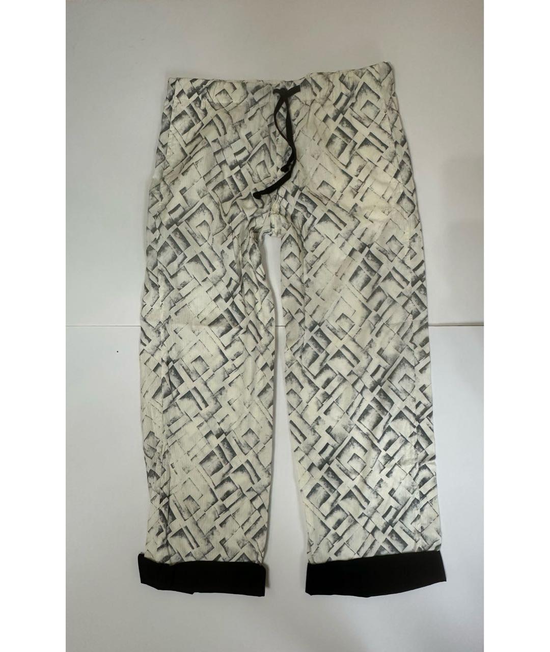 ANN DEMEULEMEESTER Белые хлопковые повседневные брюки, фото 8